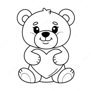 Cute Teddy Bear Holding Heart Coloring Page 35712-28727