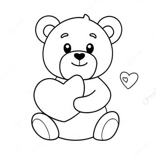 Cute Teddy Bear Holding Heart Coloring Page 35712-28728