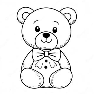 Adorable Teddy Bear With Bowtie Coloring Page 35713-28723