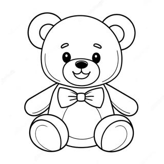 Adorable Teddy Bear With Bowtie Coloring Page 35713-28724