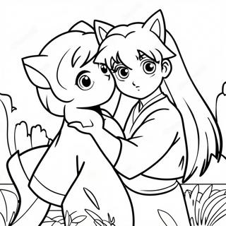 Kagome And Inuyasha Adventure Coloring Page 35723-28730