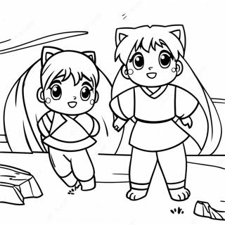 Kagome And Inuyasha Adventure Coloring Page 35723-28732