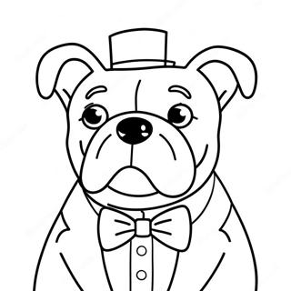 Cute Bulldog With A Bowtie Coloring Page 3572-2952