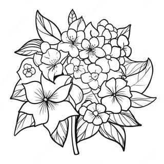 Beautiful Hydrangea Bouquet Coloring Page 35783-28781