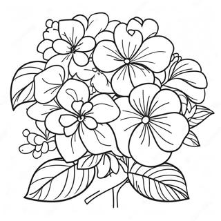 Beautiful Hydrangea Bouquet Coloring Page 35783-28782