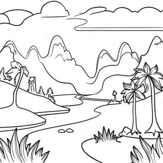 Fantasy Landscape Midjourney Coloring Page 35793-28792