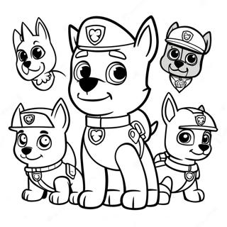 Charming Paw Patrol Characters Coloring Page 35803-28797