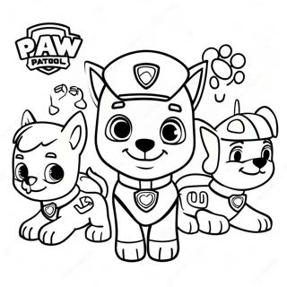 Charming Paw Patrol Characters Coloring Page 35803-28798