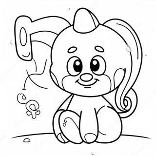 Cute Number 5 Character Coloring Page 35813-28805