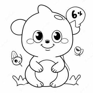 Cute Number 5 Character Coloring Page 35813-28807