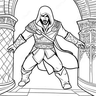 Ezio Auditore In Action Coloring Page 35863-28846