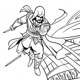 Ezio Auditore In Action Coloring Page 35863-28848