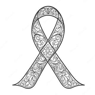 Cancer Ribbon Outline Coloring Page 35872-28850