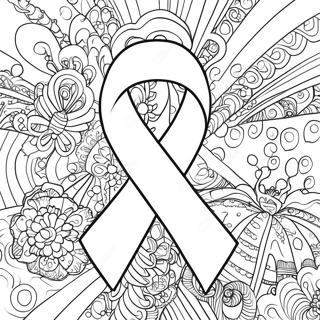 Cancer Ribbon Outline Coloring Page 35872-28851