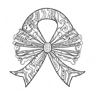 Colorful Cancer Ribbon Design Coloring Page 35873-28855