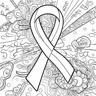 Colorful Cancer Ribbon Design Coloring Page 35873-28856