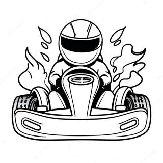 Fast Go Kart With Flames Coloring Page 35883-28880