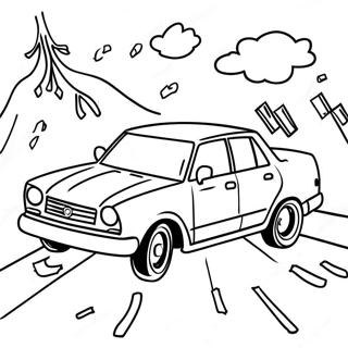 Car Crash Coloring Pages