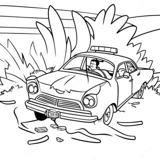 Car Crash Scene Coloring Page 35932-28898