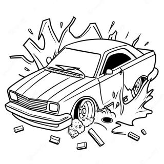 Car Crash Scene Coloring Page 35932-28900