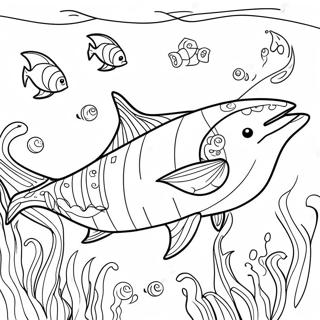 Swordfish Swimming In The Ocean Coloring Page 35972-28936