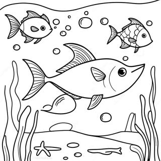 Colorful Swordfish Underwater Scene Coloring Page 35973-28930