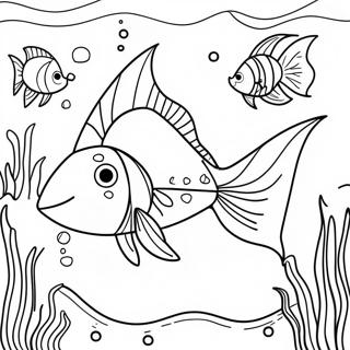 Colorful Swordfish Underwater Scene Coloring Page 35973-28931