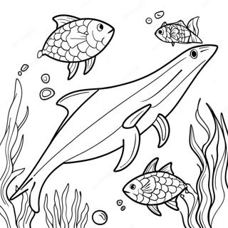 Colorful Swordfish Underwater Scene Coloring Page 35973-28932