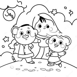 Cheerful Moon Festival Family Coloring Page 36023-28973