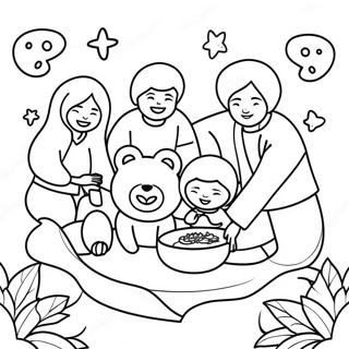 Cheerful Moon Festival Family Coloring Page 36023-28976