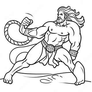 Strong Samson Defeating Lion Coloring Page 36033-28989