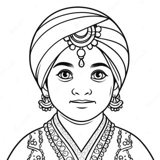 Sikh Boy In Traditional Attire Coloring Page 36083-29021