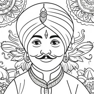 Sikh Boy In Traditional Attire Coloring Page 36083-29023