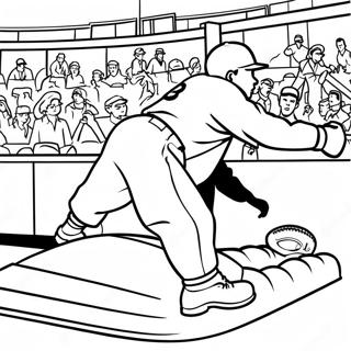 Jackie Robinson Sliding Into Base Coloring Page 36093-29030