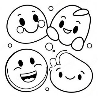 Happy Emoji Characters Coloring Page 36103-29041