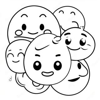 Happy Emoji Characters Coloring Page 36103-29043