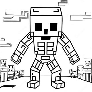 Minecraft Mutant Skeleton Coloring Page 36112-29040