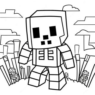 Creepy Minecraft Mutant Skeleton Coloring Page 36113-29045