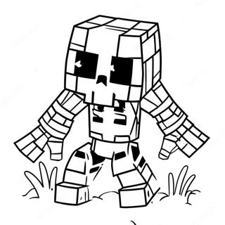 Creepy Minecraft Mutant Skeleton Coloring Page 36113-29046