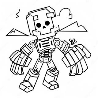 Creepy Minecraft Mutant Skeleton Coloring Page 36113-29047