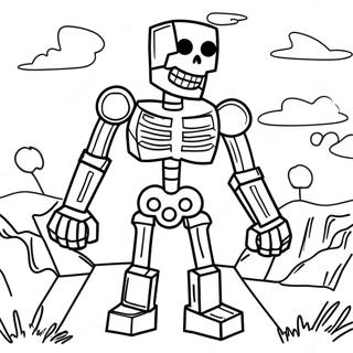 Creepy Minecraft Mutant Skeleton Coloring Page 36113-29048