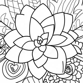 Succulent Plant Coloring Page 3611-2980