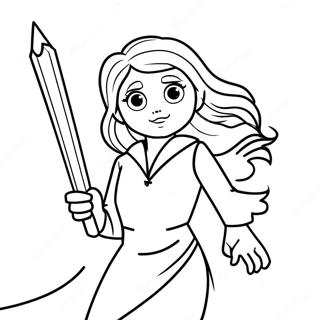 Hermione Casting A Spell Coloring Page 36123-29058