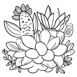 Cute Succulent Garden Coloring Page 3612-2983