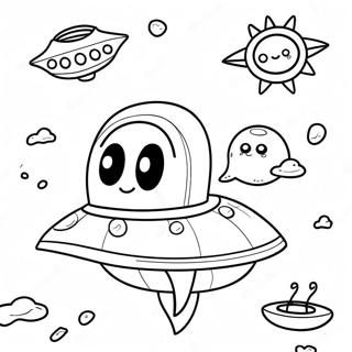 Cute Alien Spaceship Coloring Page 36143-29071