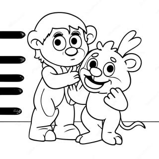 Funny Jeffy With Puppet Coloring Page 36163-29086