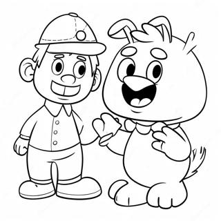 Funny Jeffy With Puppet Coloring Page 36163-29088