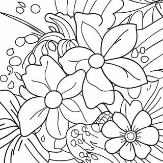 Tropical Flowers Coloring Pages