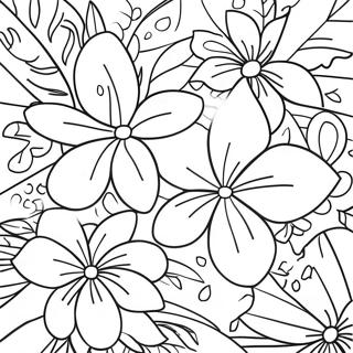 Vibrant Tropical Flowers Coloring Page 36183-29101