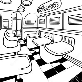 50s Retro Diner Coloring Page 36222-29134